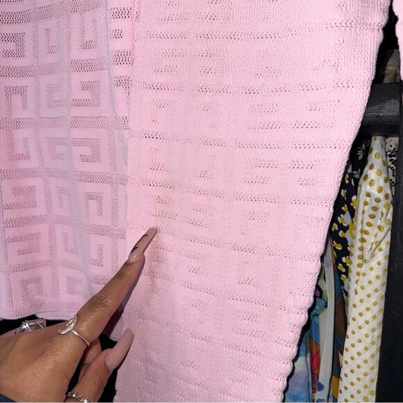 Givenchy XS 4G Monogram Lace Knit Top Legging Set in Light Pink - Picture 15 of 15